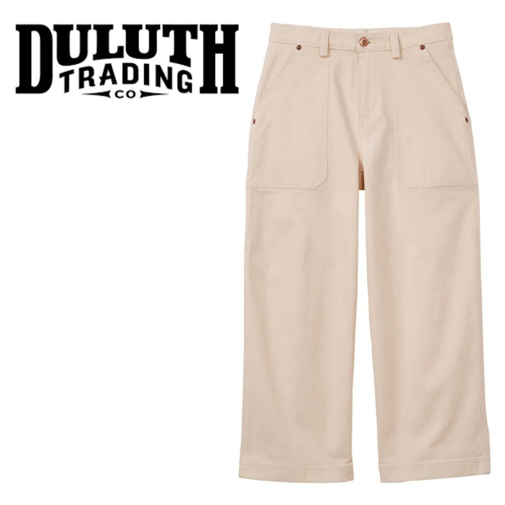 Duluth Trading Flex Fire Hose Wide Crop Pants Cargo SZ 14 GREAT Shape!
